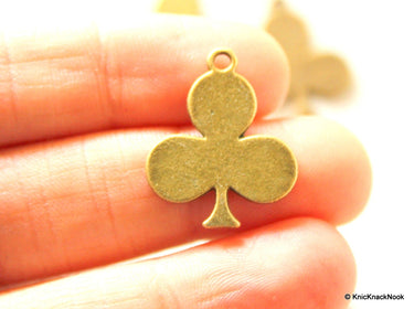 5 x Playing Cards Clubs Bronze Tone Charm Pendants